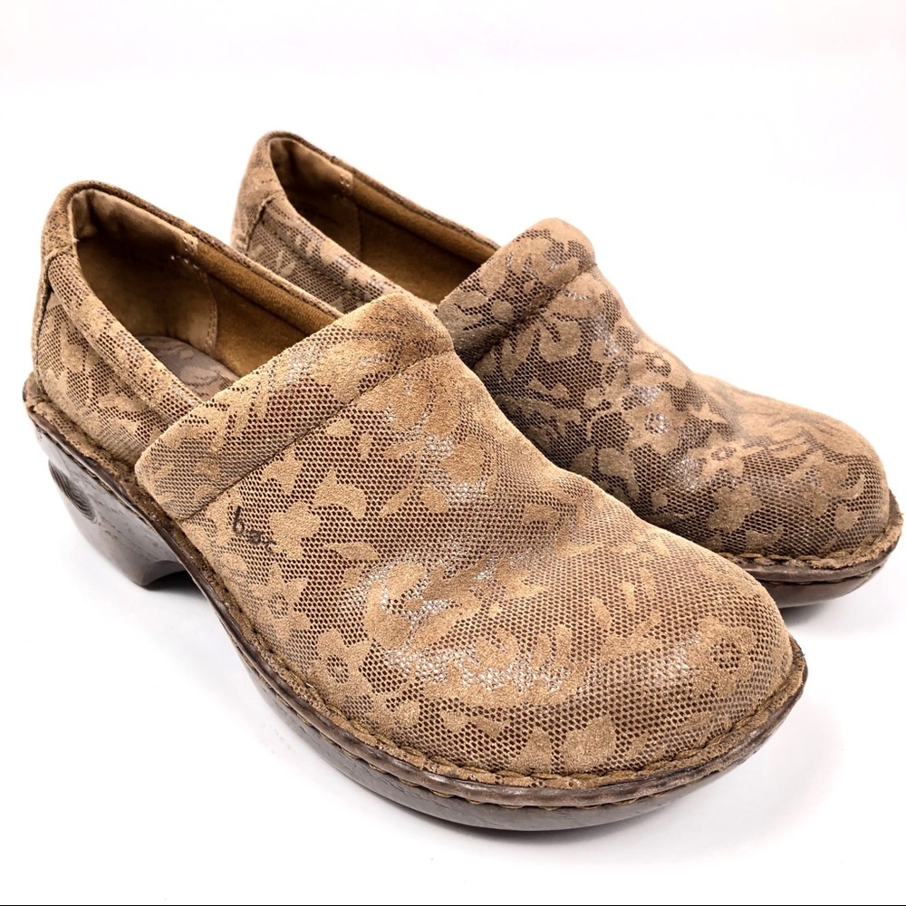 BOC Born Concept Peggy Brown Floral Clog Mule Shoe